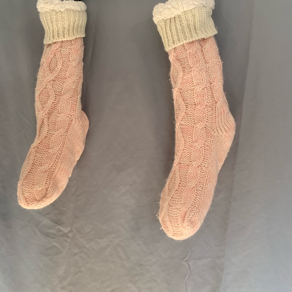 Pink pajama socks
